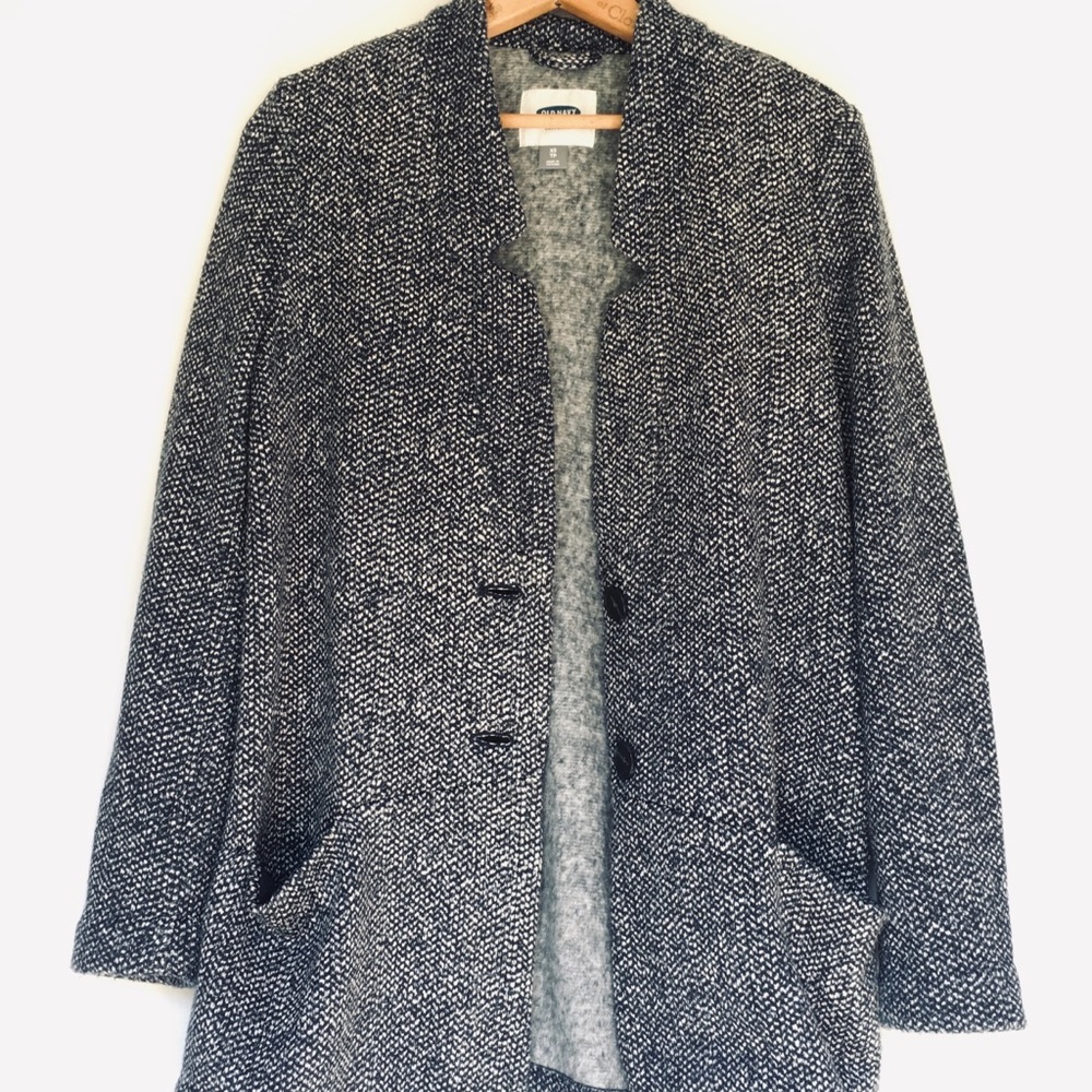 Old Navy Blue and White Patterned Coatigan SZ XS